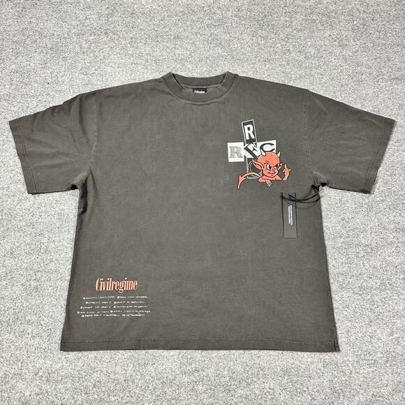 Civil Regime Stay Offended 199X Oversized Tee Large Vintage Ashes Gym Casual NEW - Picture 3 of 6